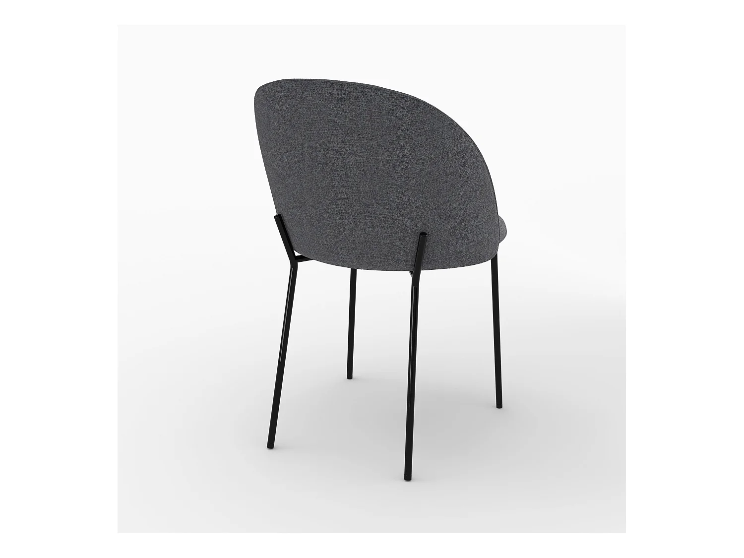 Set di 2 sedie in tessuto grigio scuro - Karl