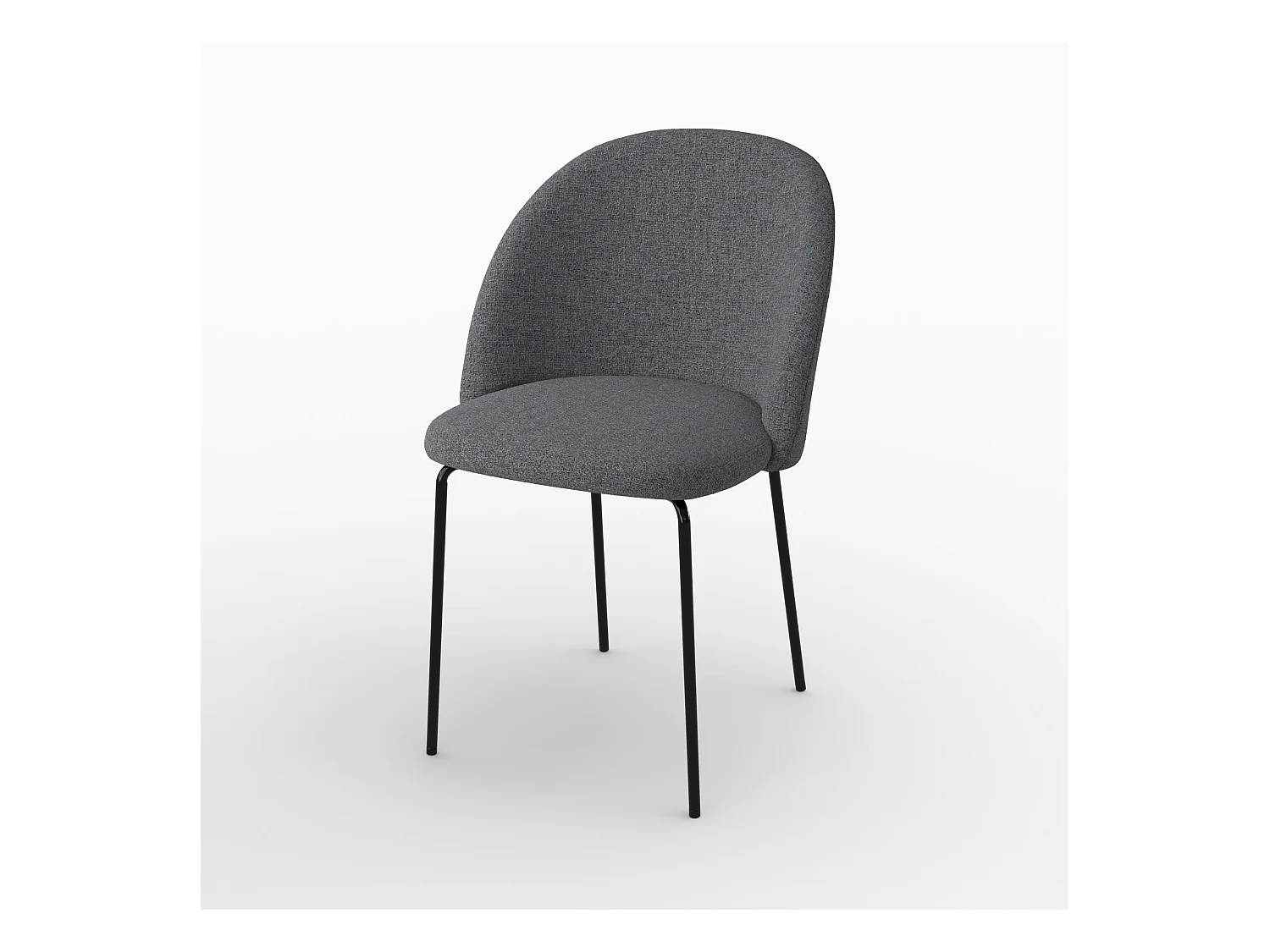 Set di 2 sedie in tessuto grigio scuro - Karl