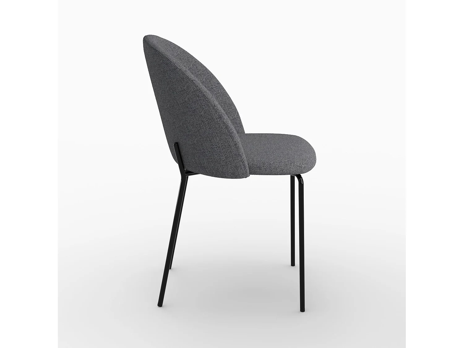 Set de 2 sillas de tela gris oscuro moteado - Karl