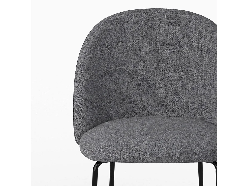 Set de 2 sillas de tela gris oscuro moteado - Karl