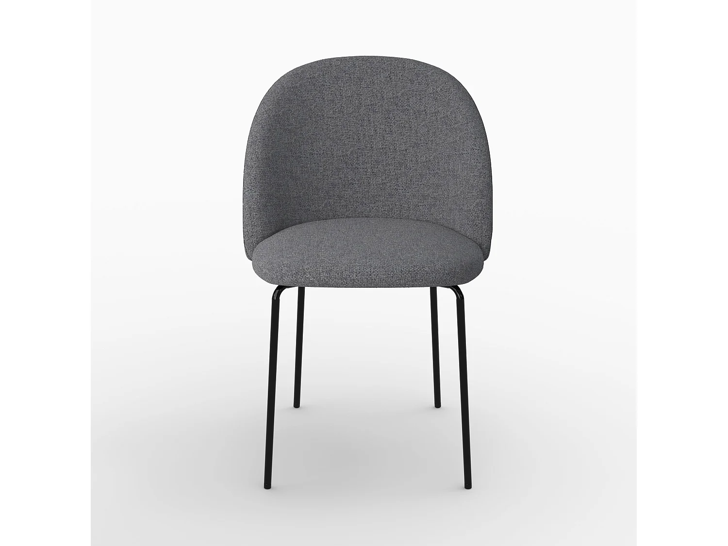 Set de 2 sillas de tela gris oscuro moteado - Karl