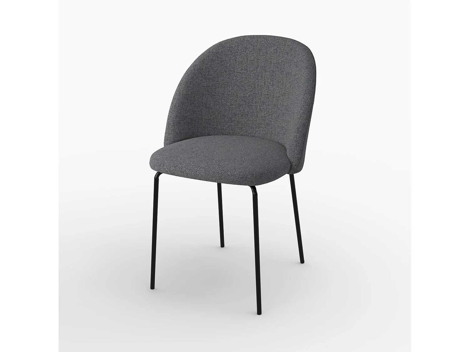 Set de 2 sillas de tela gris oscuro moteado - Karl