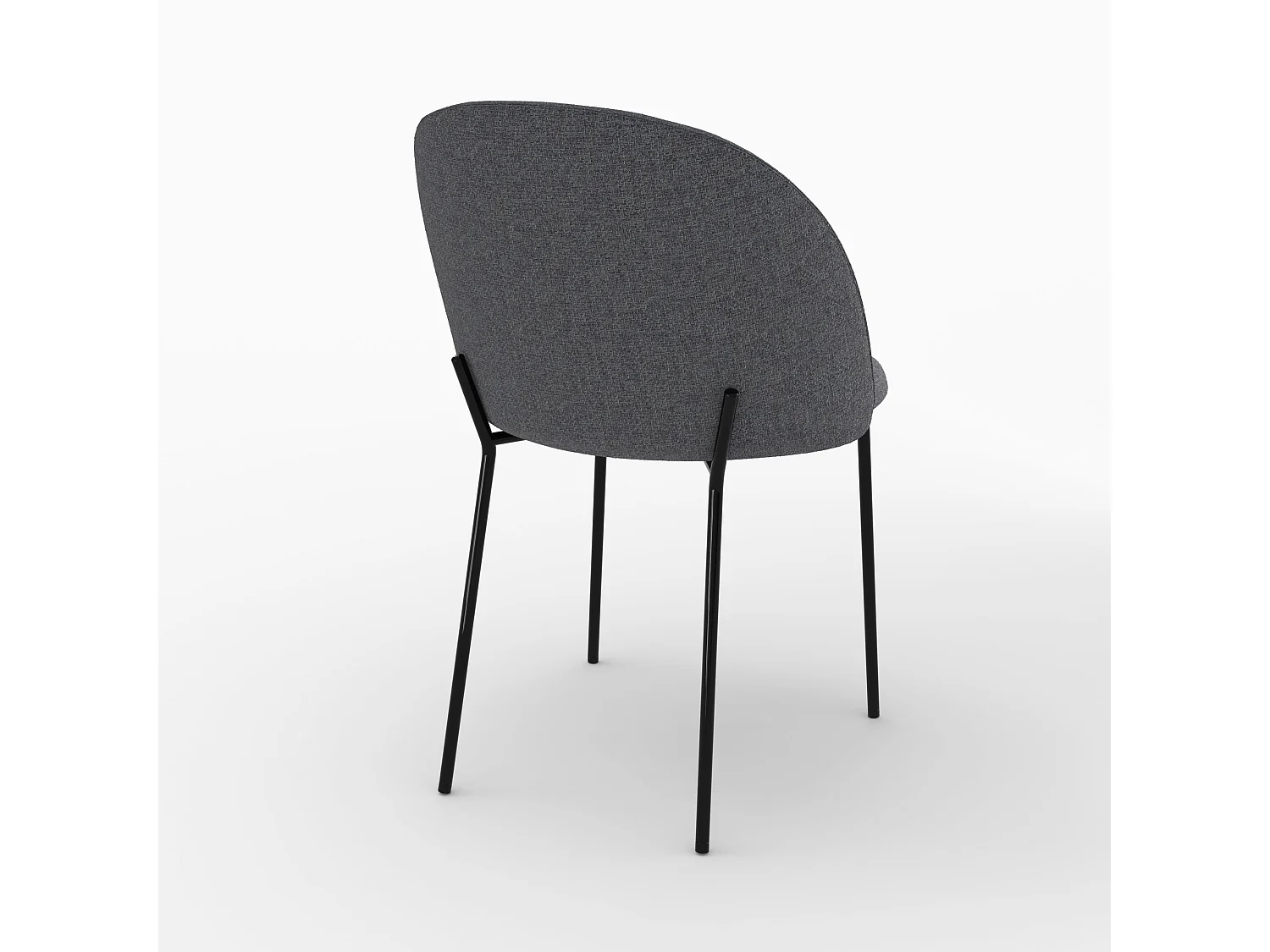 Set di 2 sedie in tessuto grigio scuro mélange - Karl