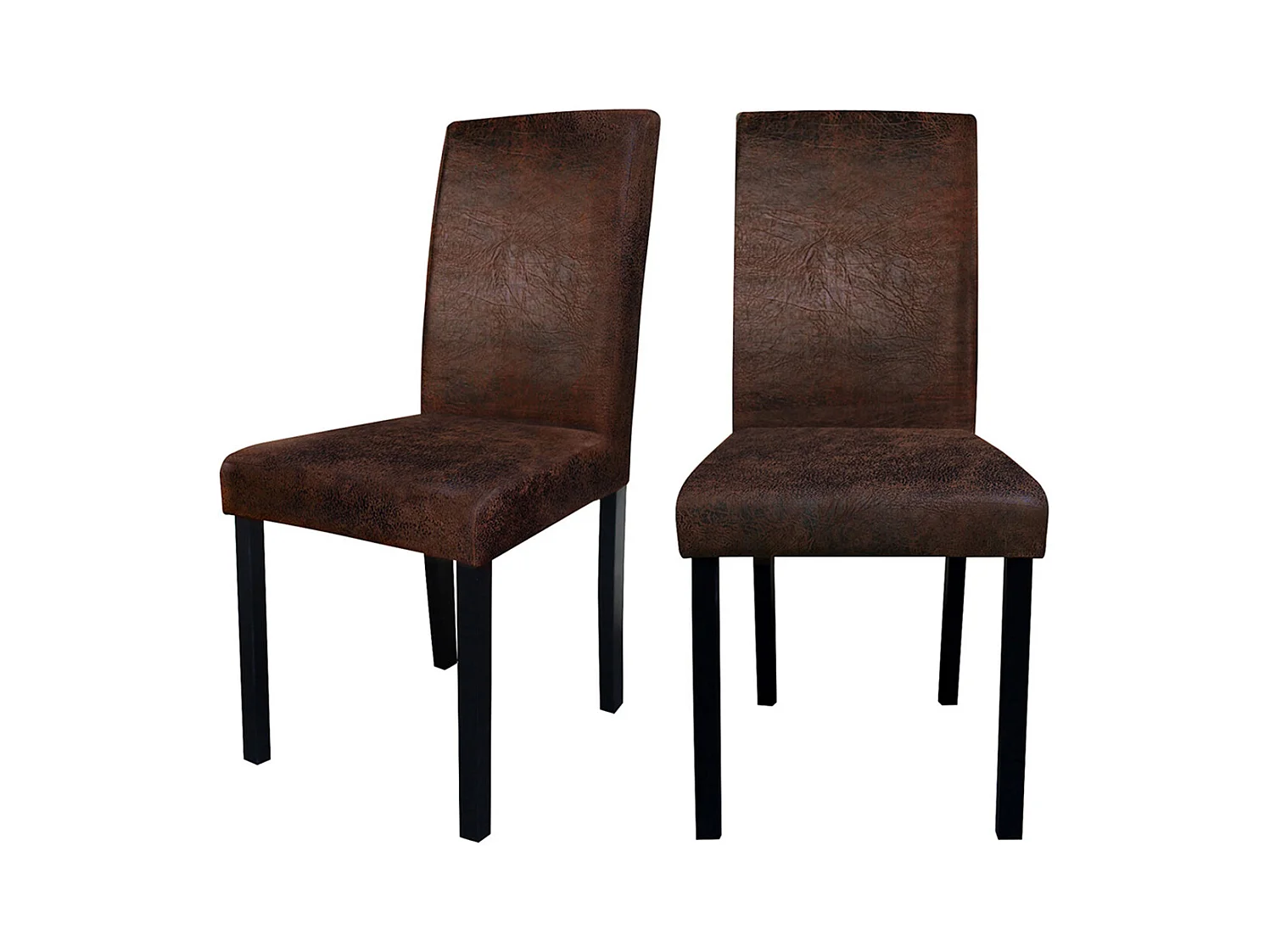 Set de 2 sillas en tela de poliéster marrón - Havane