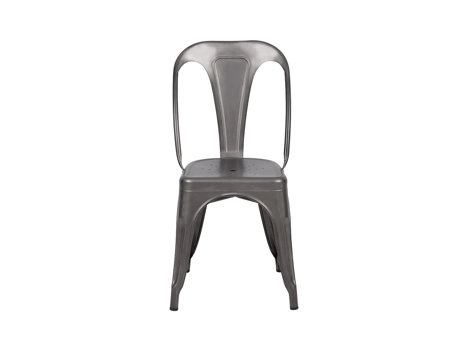 Lot de 2 chaises en métal gris acier - Indus