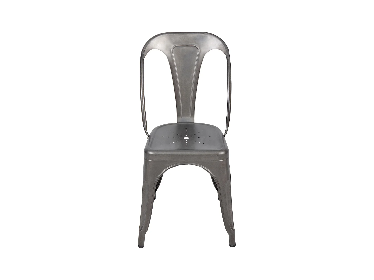 Lot de 2 chaises en métal gris acier - Indus