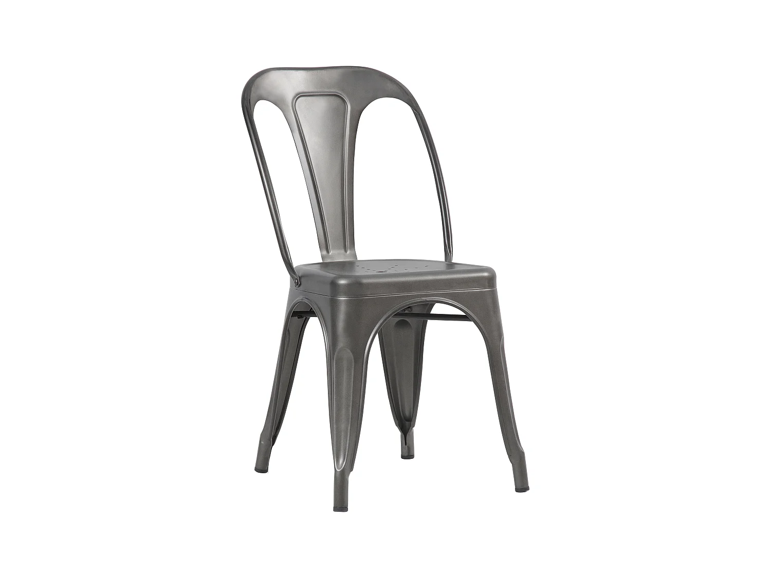 Lot de 2 chaises en métal gris acier - Indus