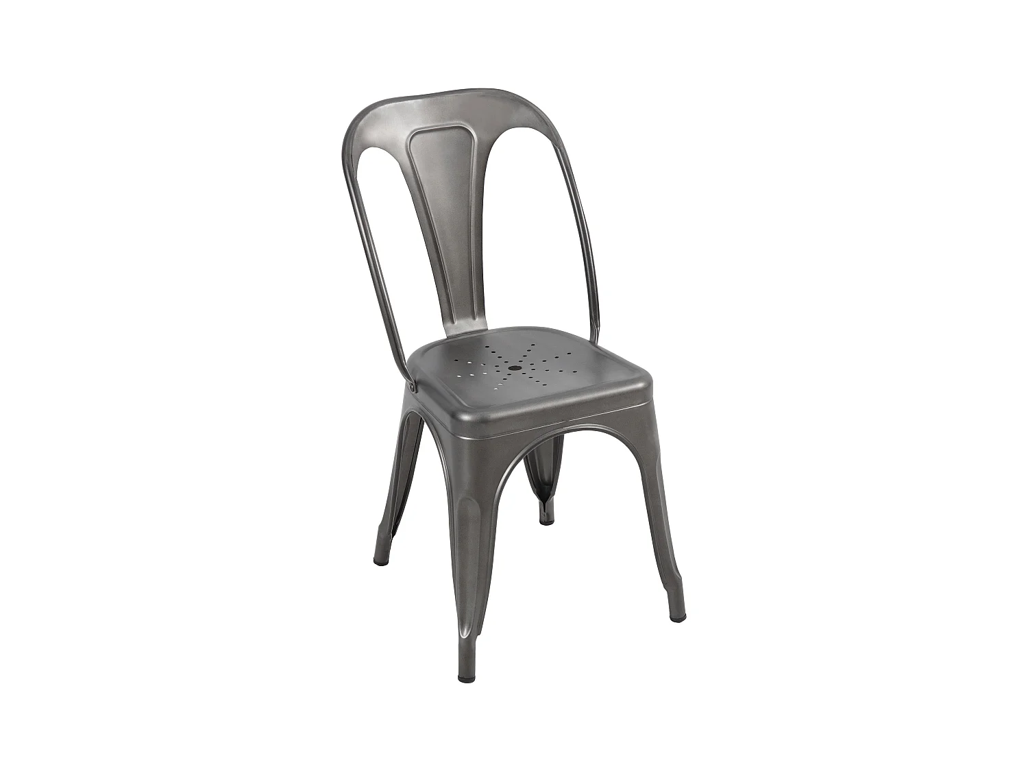 Lot de 2 chaises en métal gris acier - Indus