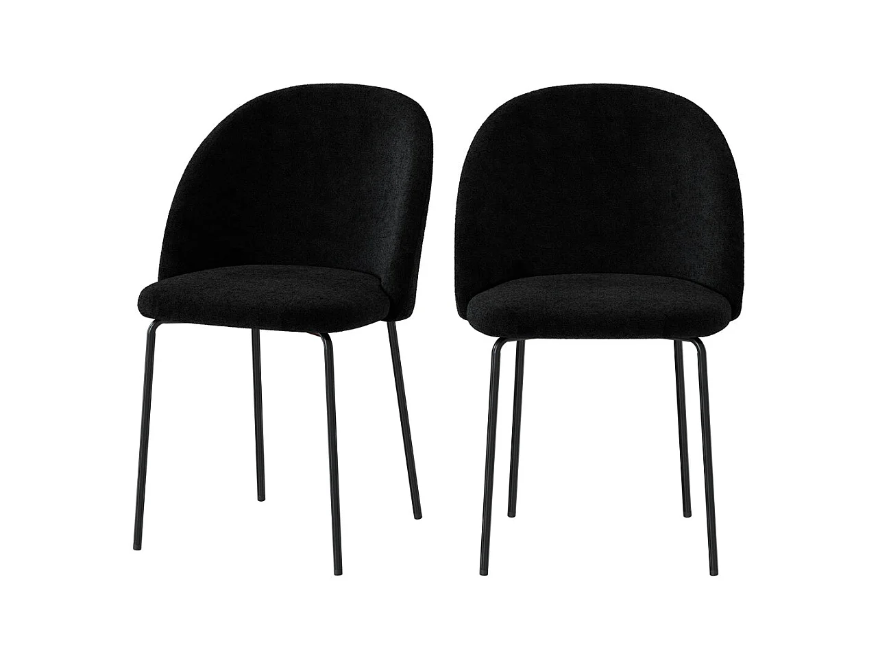 Set de 2 sillas en tejido bouclé negro - Karl
