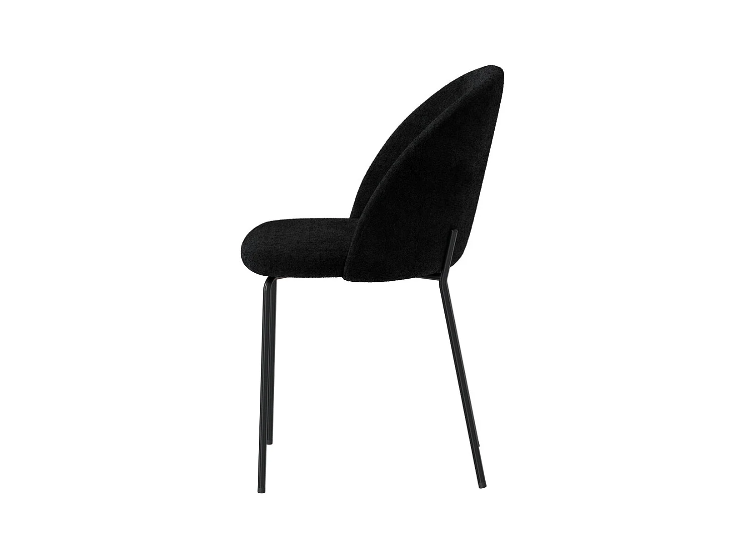 Set de 2 sillas en tejido bouclé negro - Karl