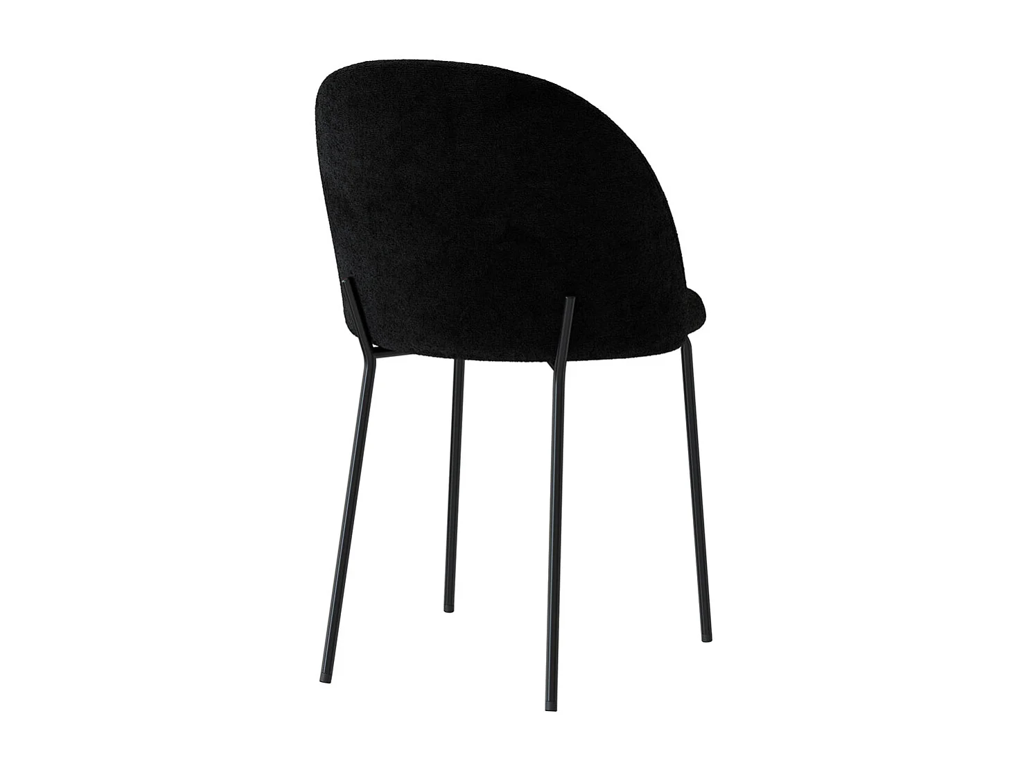 Lot de 2 chaises en tissu bouclette noir - Karl
