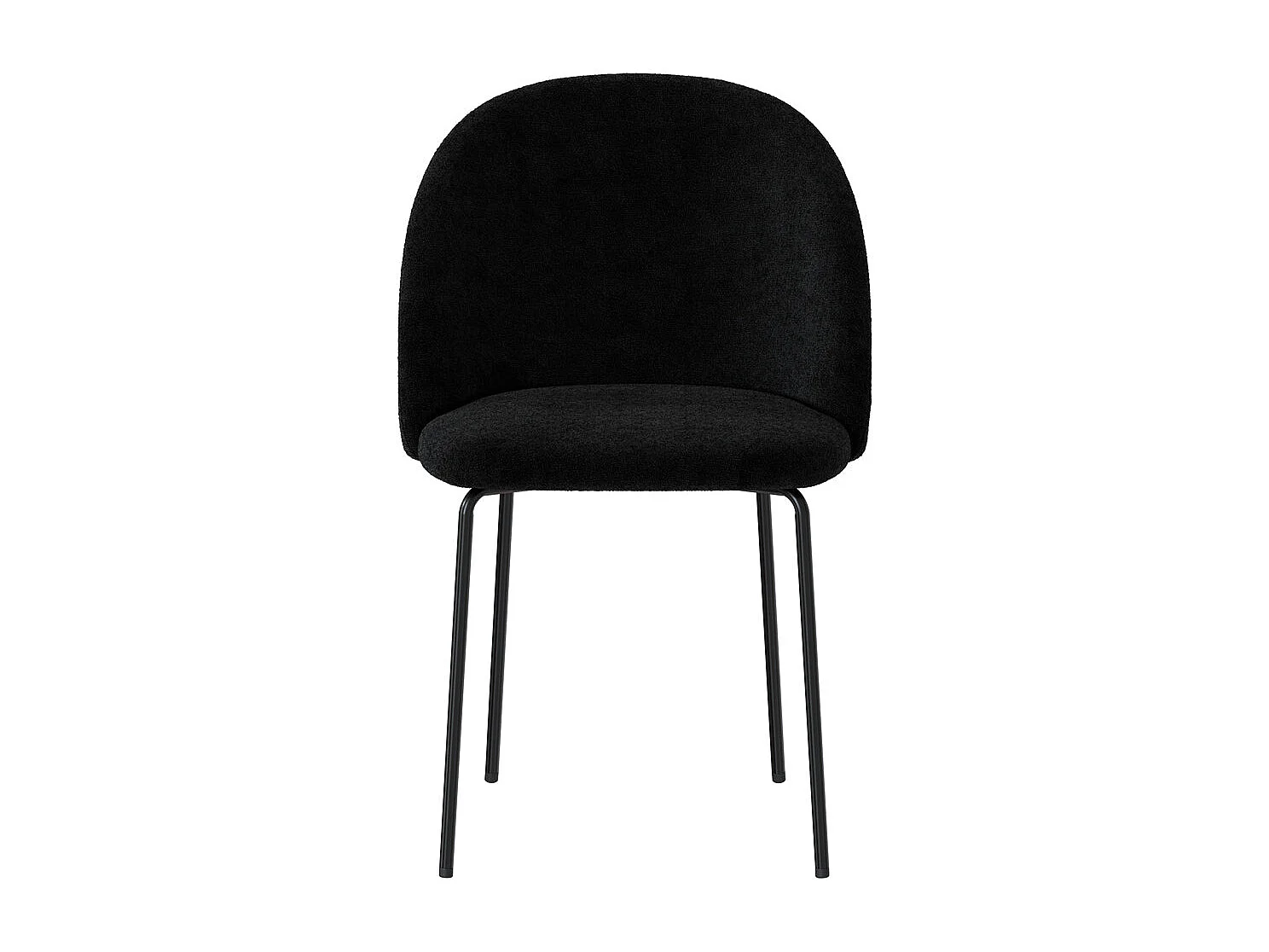 Lot de 2 chaises en tissu bouclette noir - Karl