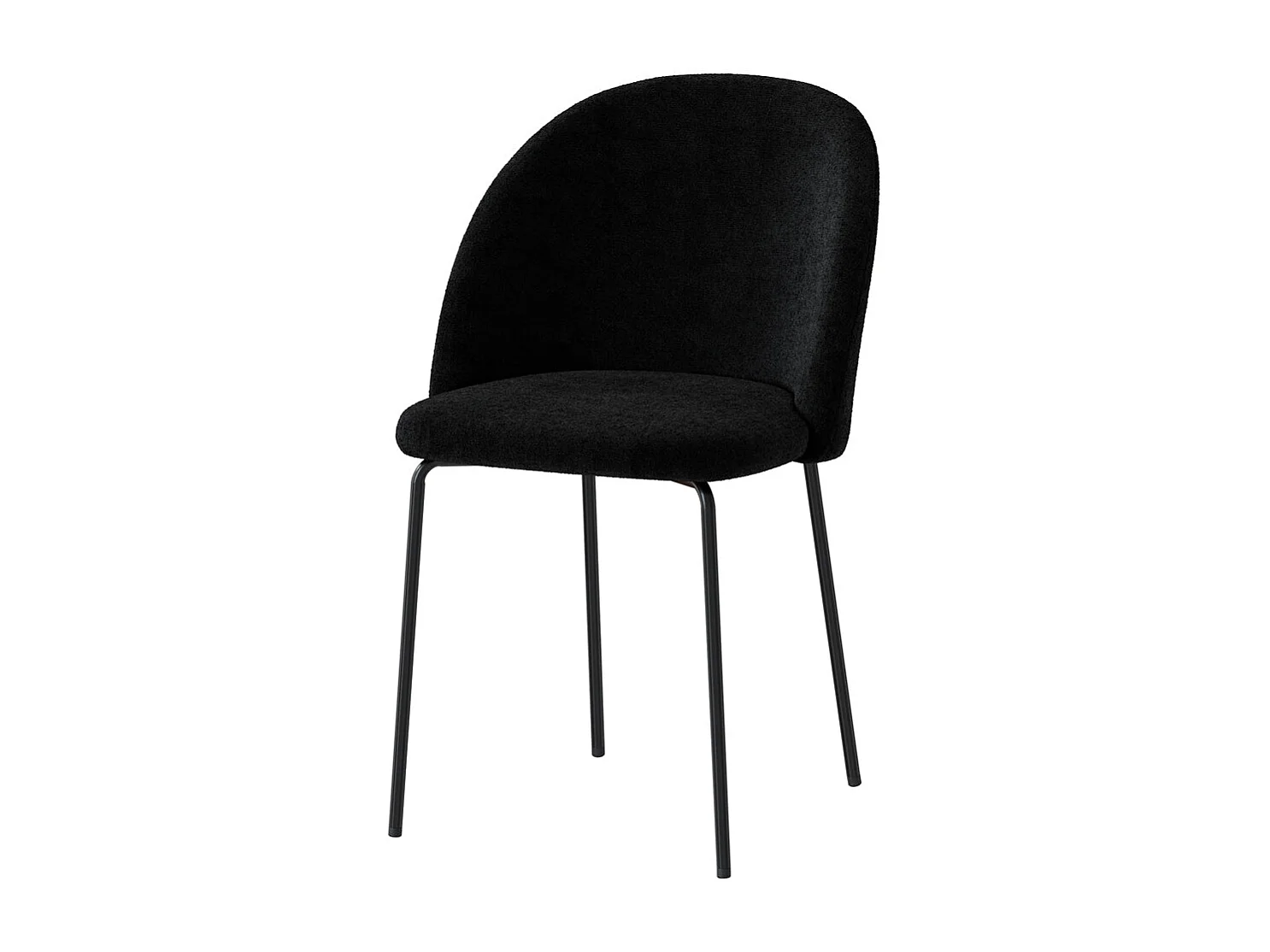 Lot de 2 chaises en tissu bouclette noir - Karl
