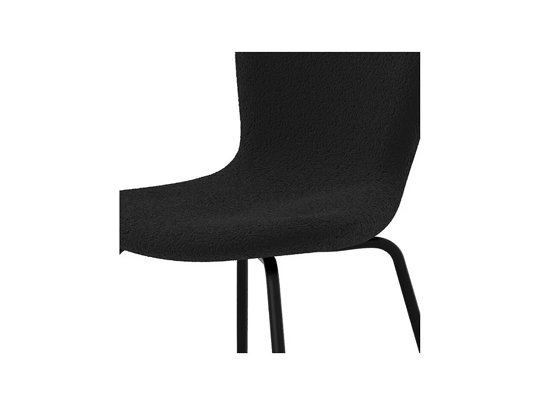 Set de 2 sillas efecto lana negra con patas de metal - Koko