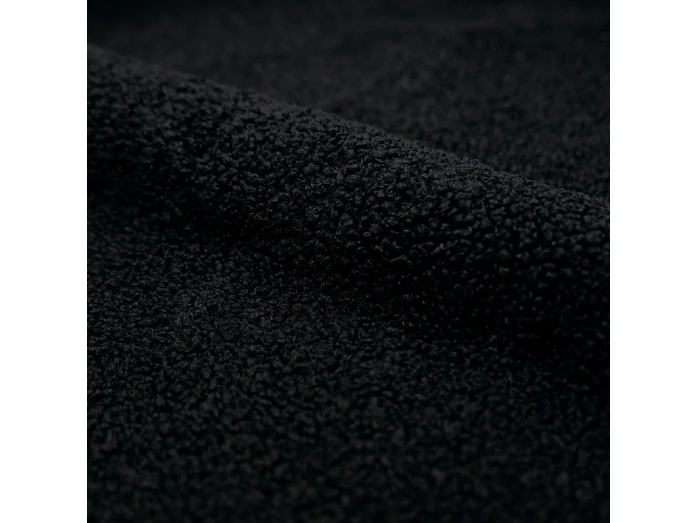 Lot de 2 chaises effet laine bouclette noire et pieds en métal - Koko