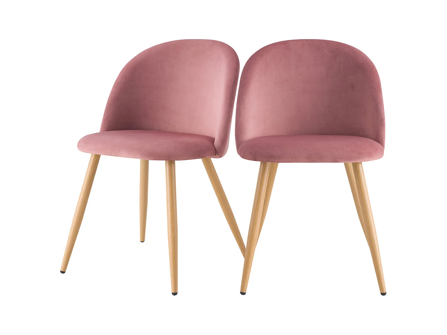 Set di 2 sedie in velluto rosa con gambe in metallo - Cozy