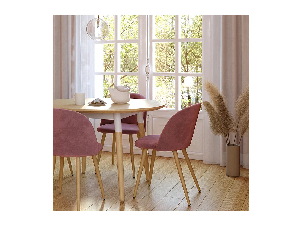 Set di 2 sedie in velluto rosa con gambe in metallo - Cozy