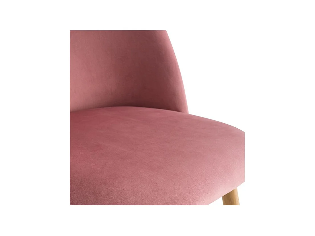 Set di 2 sedie in velluto rosa con gambe in metallo - Cozy