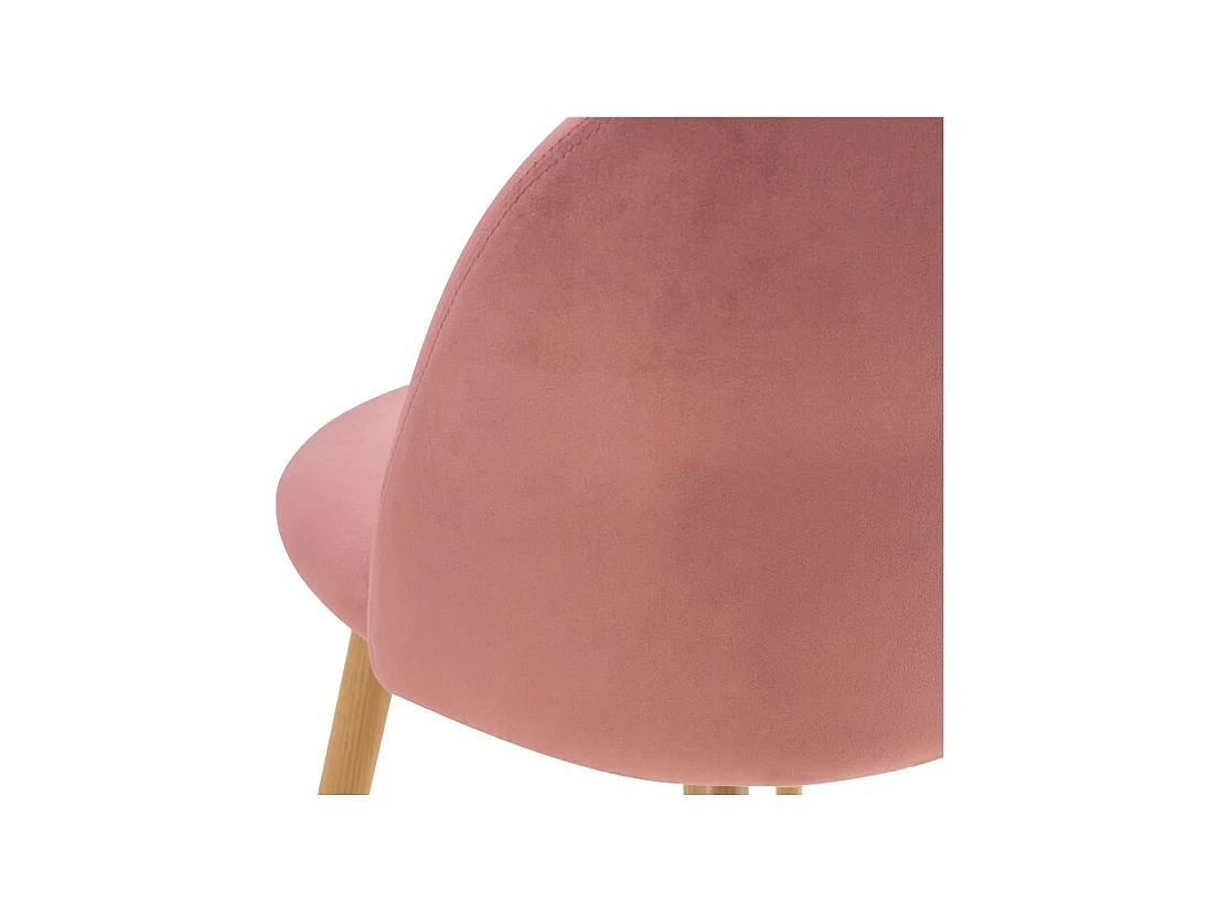 Set di 2 sedie in velluto rosa con gambe in metallo - Cozy
