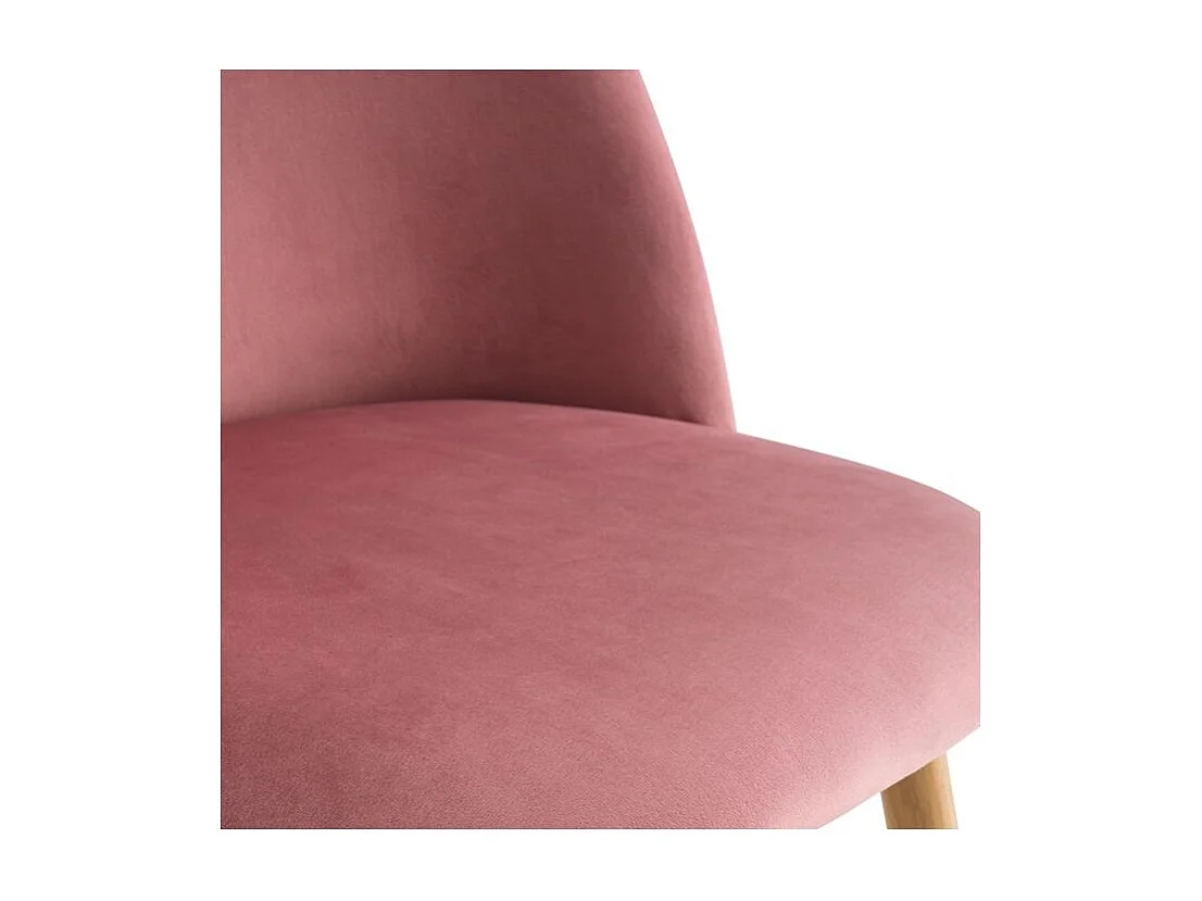 Lot de 2 chaises en velours rose et pieds en métal - Cozy