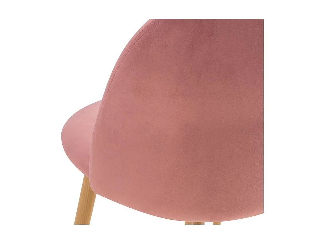 Lot de 2 chaises en velours rose et pieds en métal - Cozy
