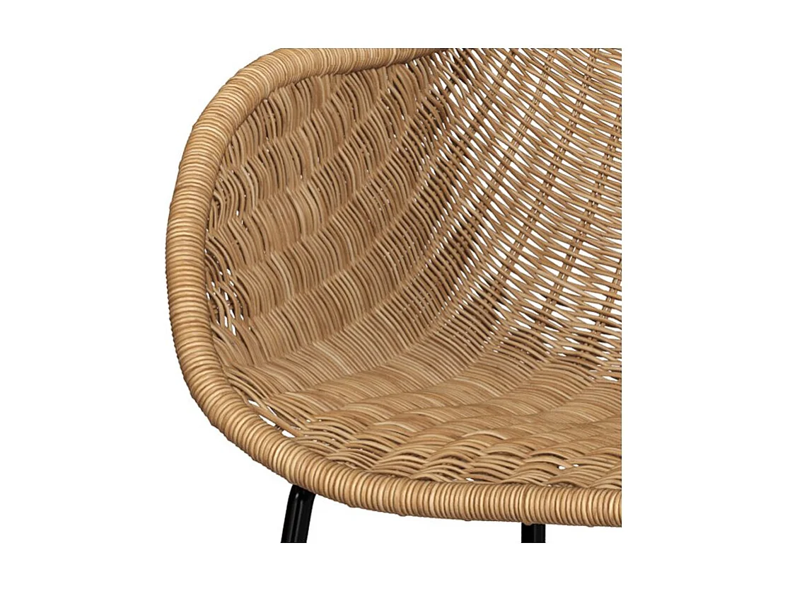 Lot de 2 chaises en résine tressée naturelle - Carmela