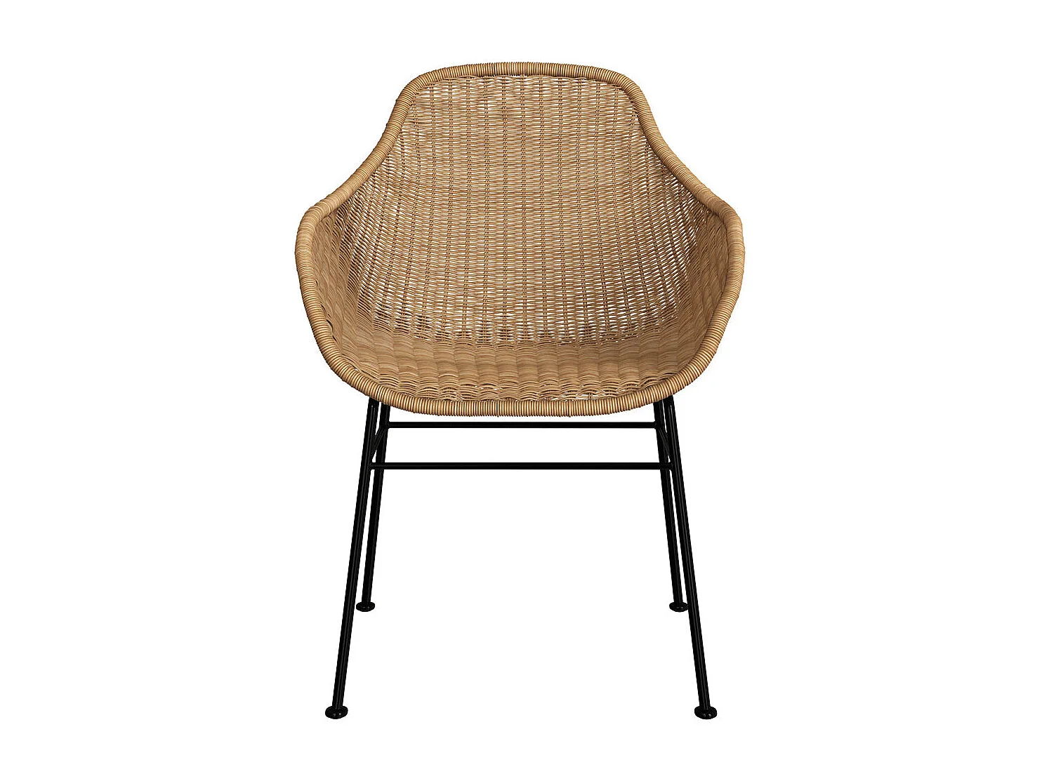 Lot de 2 chaises en résine tressée naturelle - Carmela