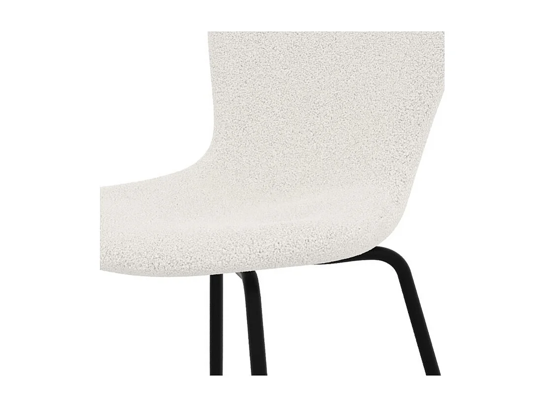 Set de 2 sillas blancas efecto lana con patas de metal - Koko