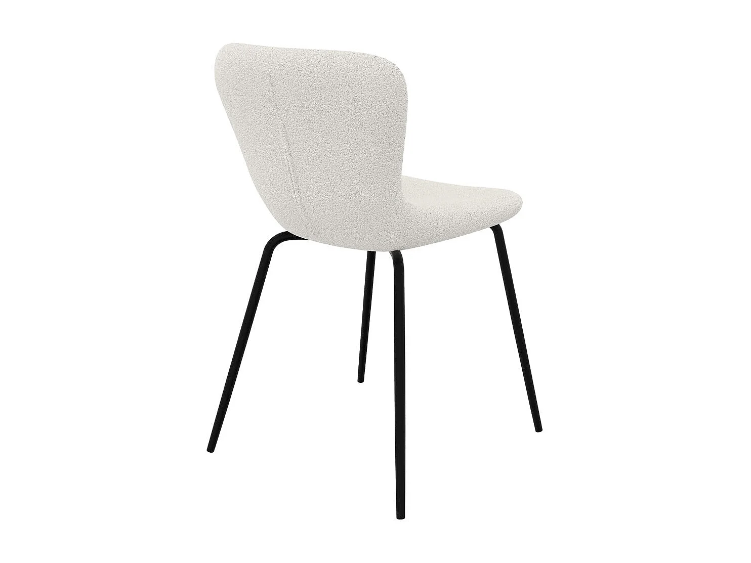 Set de 2 sillas blancas efecto lana con patas de metal - Koko