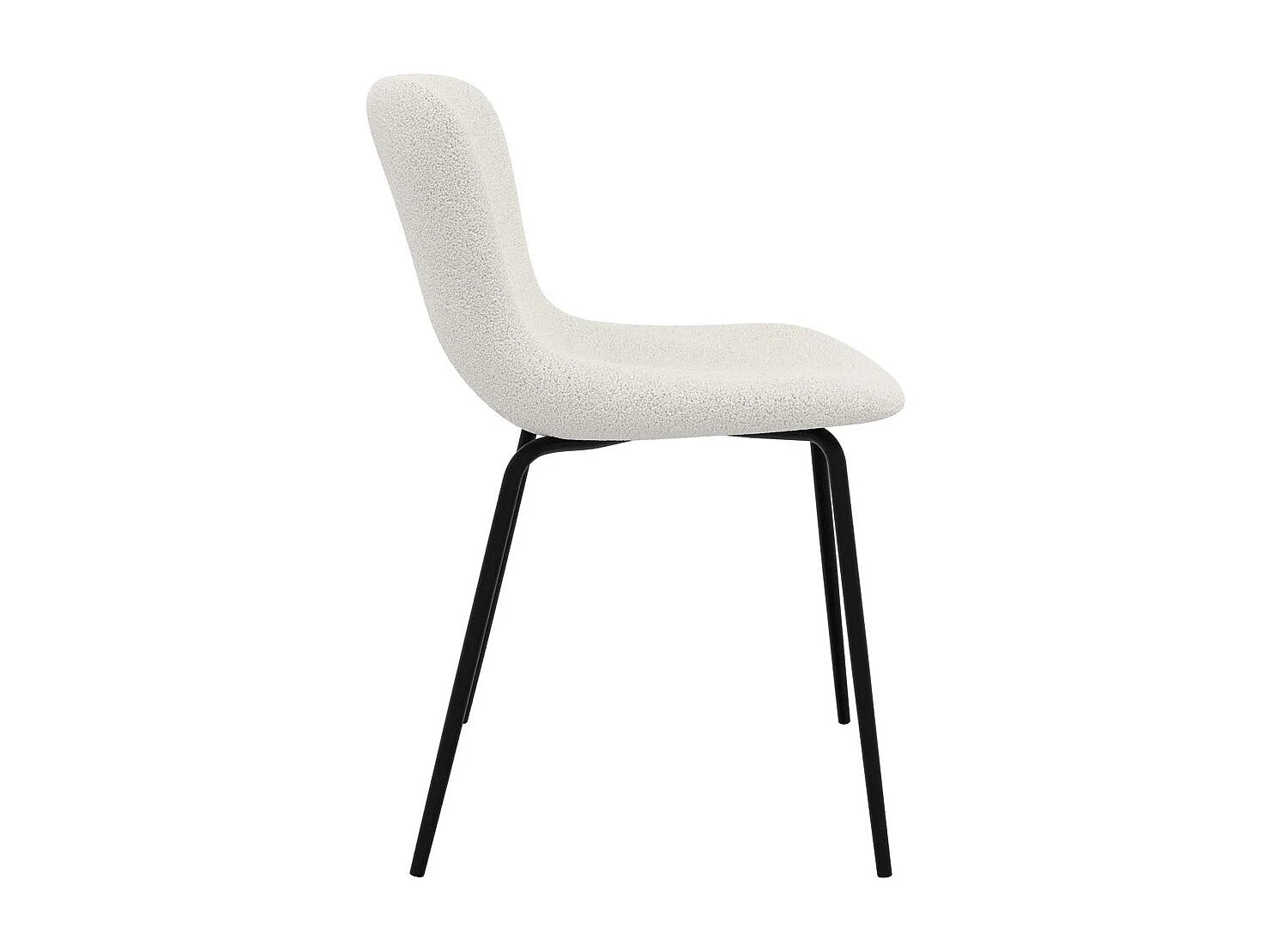 Set de 2 sillas blancas efecto lana con patas de metal - Koko