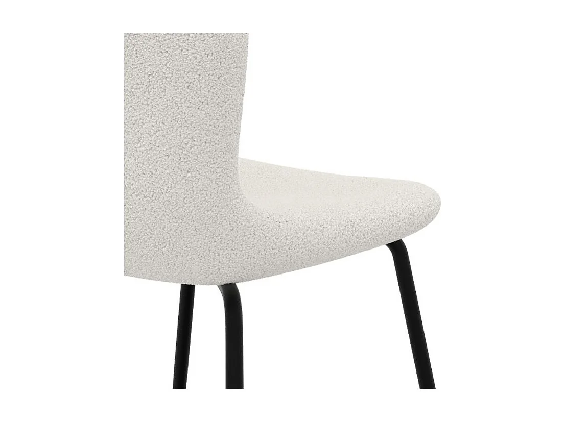 Set de 2 sillas blancas efecto lana con patas de metal - Koko