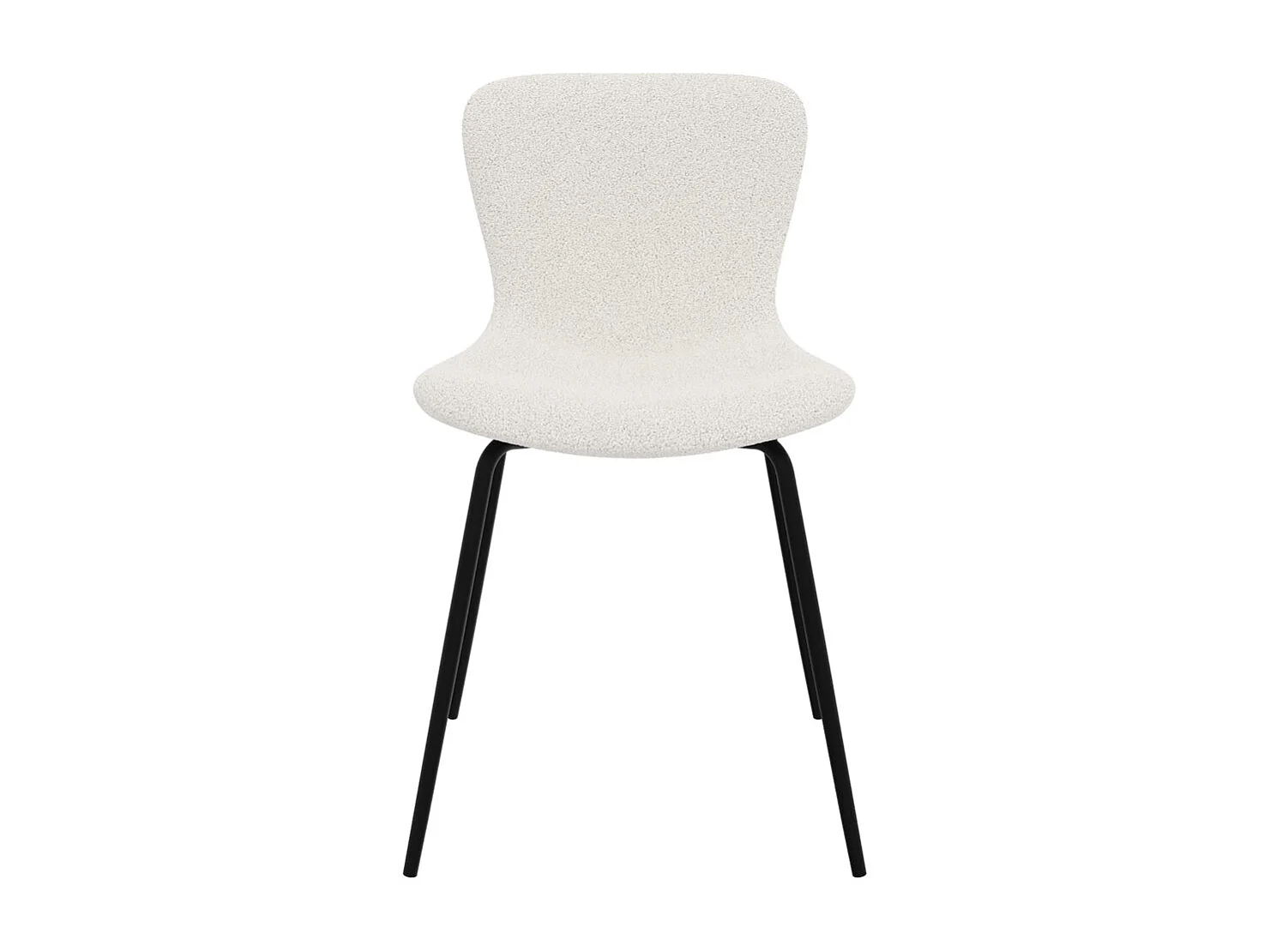 Set de 2 sillas blancas efecto lana con patas de metal - Koko