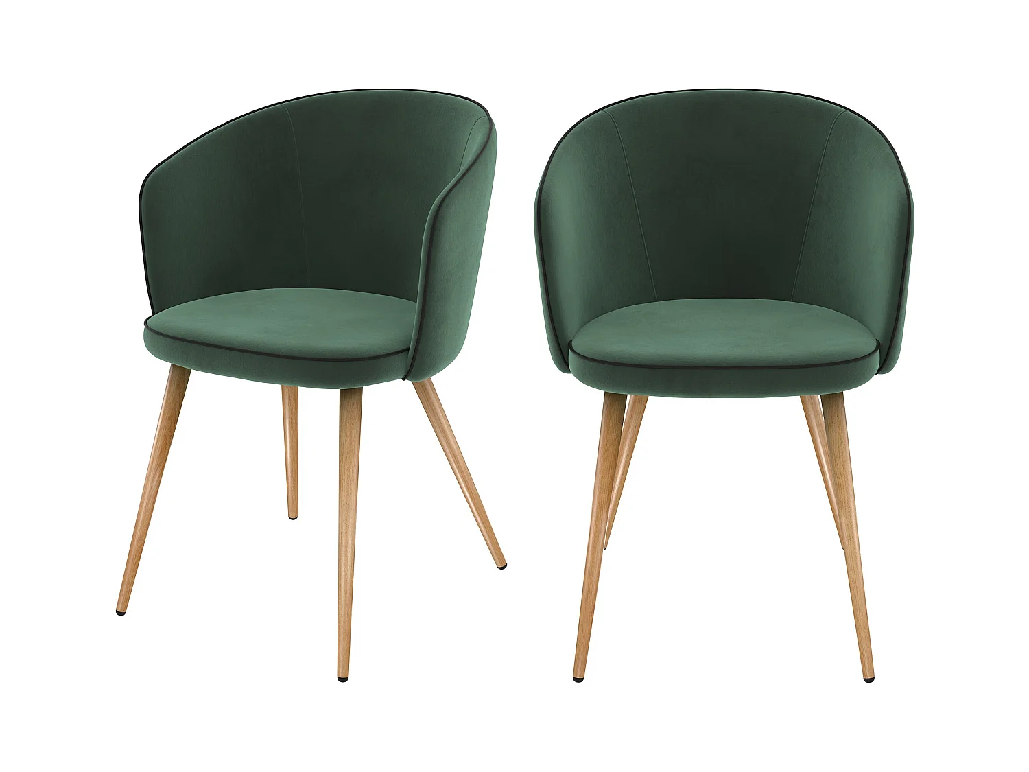 Lot de 2 chaises en velours vert - Chiara