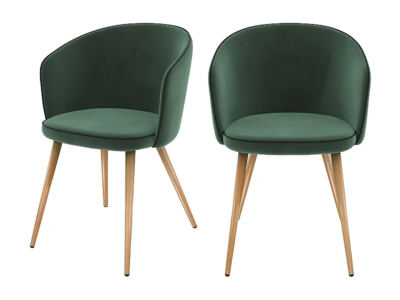 Lot de 2 chaises en velours vert - Chiara