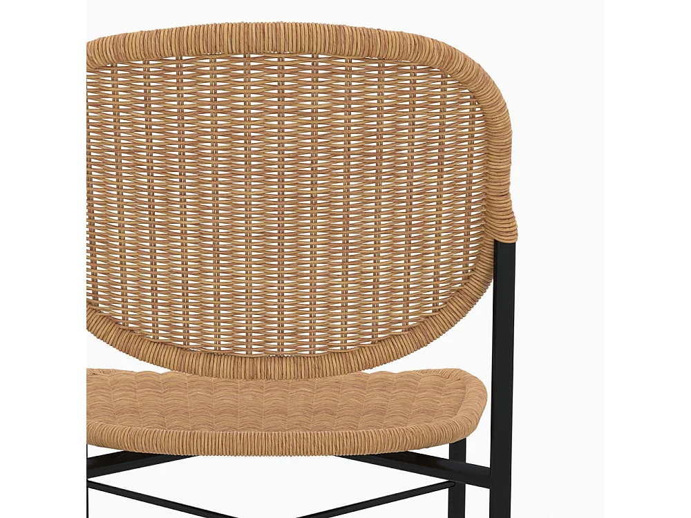 Lot de 2 chaises en résine tressée naturelle et pieds en métal - Messa