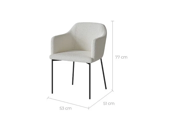 Poltrona bianca in tessuto effetto lana bouclé - Glam