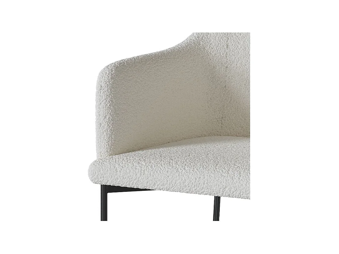Poltrona bianca in tessuto effetto lana bouclé - Glam