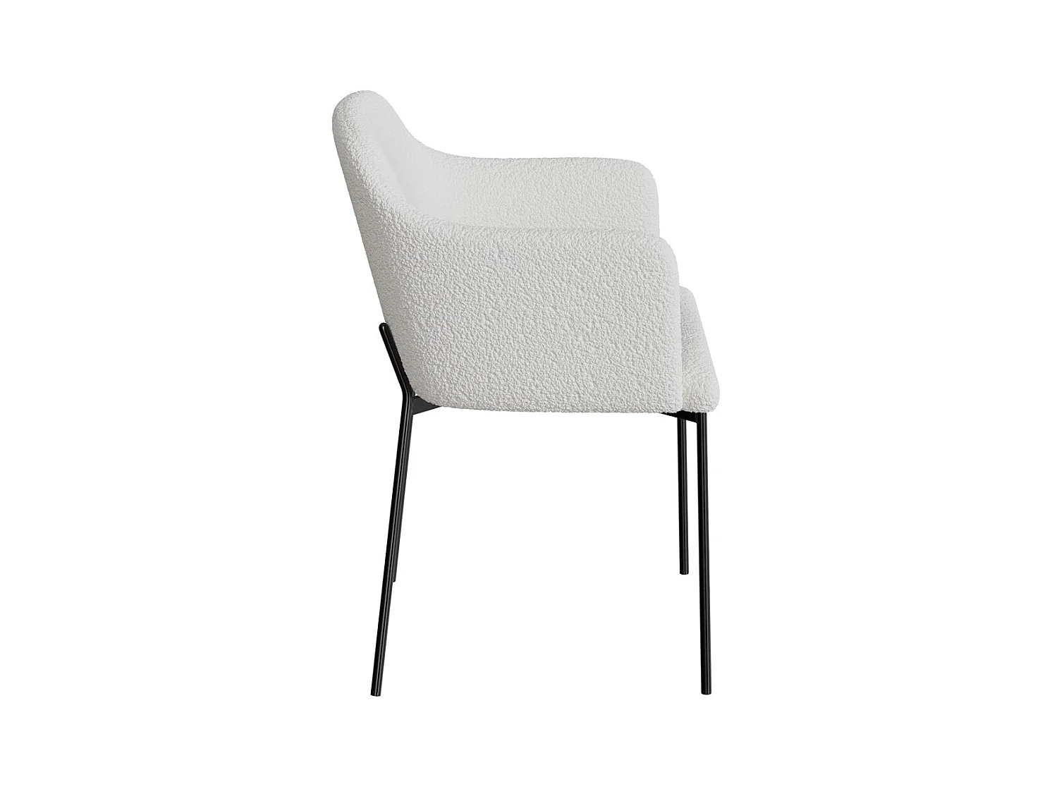 Poltrona bianca in tessuto effetto lana bouclé - Glam