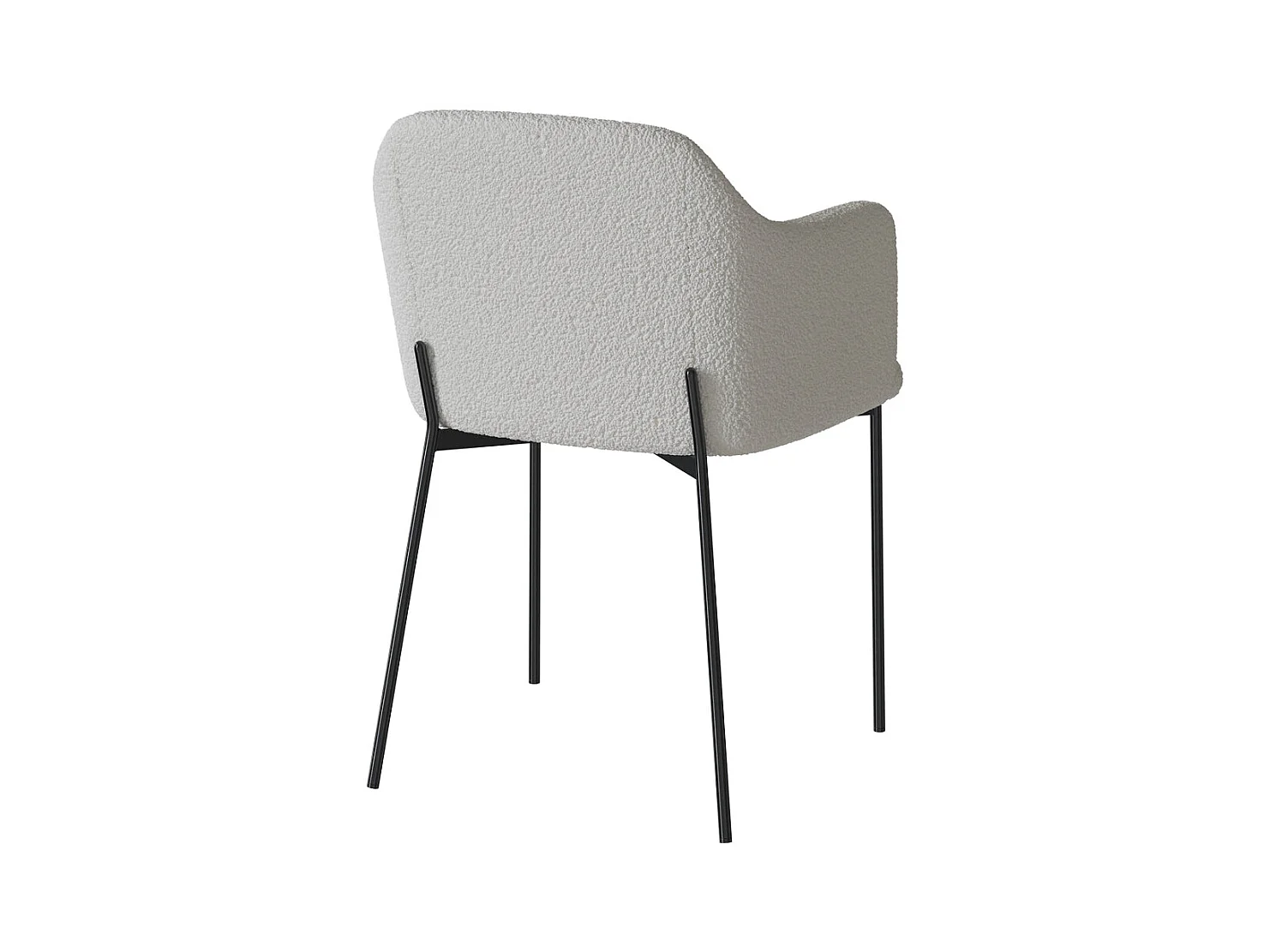 Poltrona bianca in tessuto effetto lana bouclé - Glam