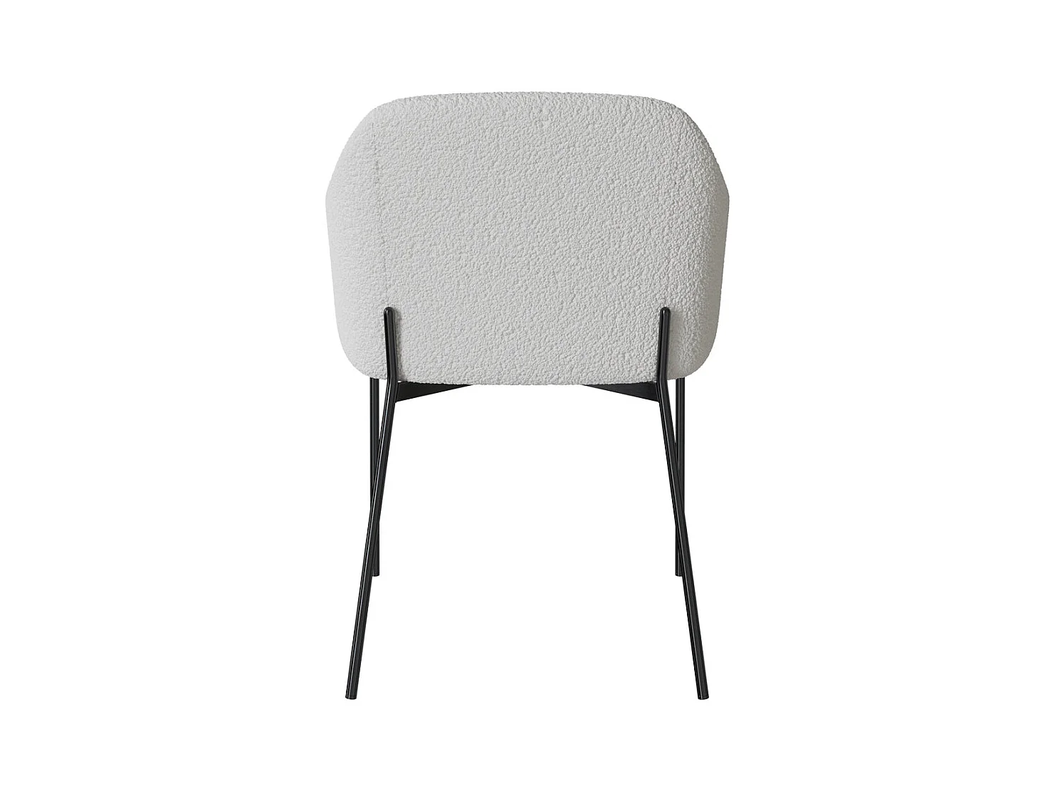 Poltrona bianca in tessuto effetto lana bouclé - Glam