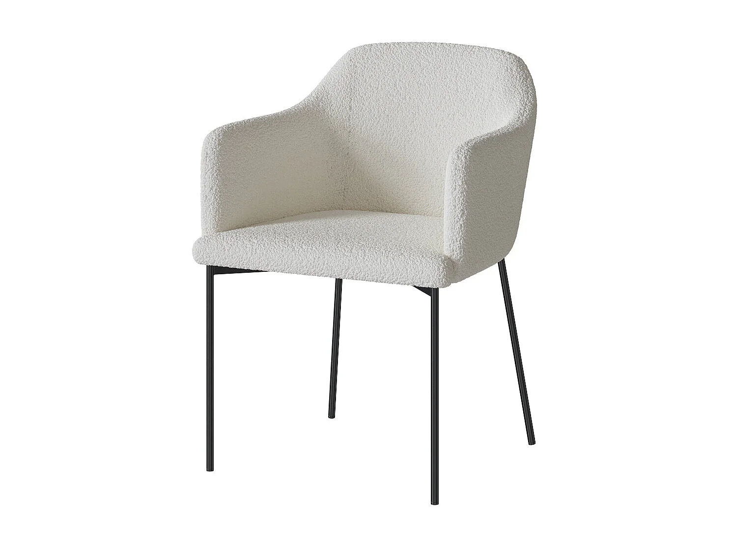 Sillón blanco en tejido bouclette efecto lana - Glam