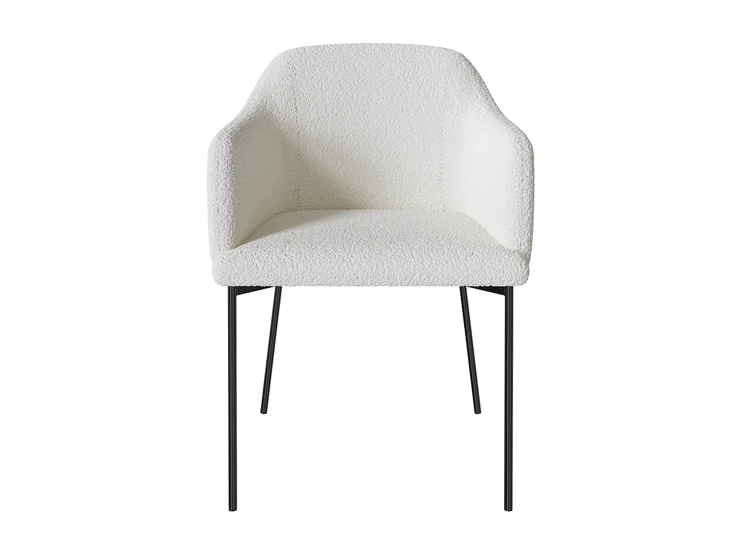 Sillón blanco en tejido bouclette efecto lana - Glam