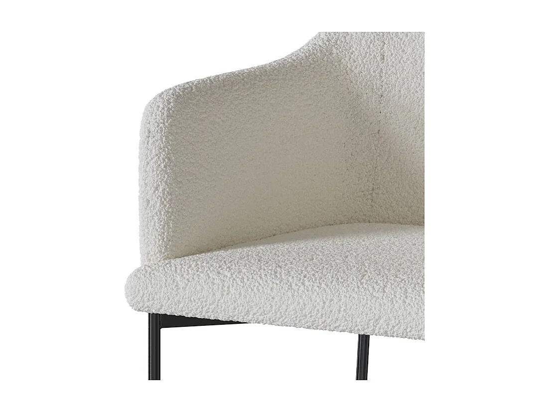 Sillón blanco en tejido bouclette efecto lana - Glam