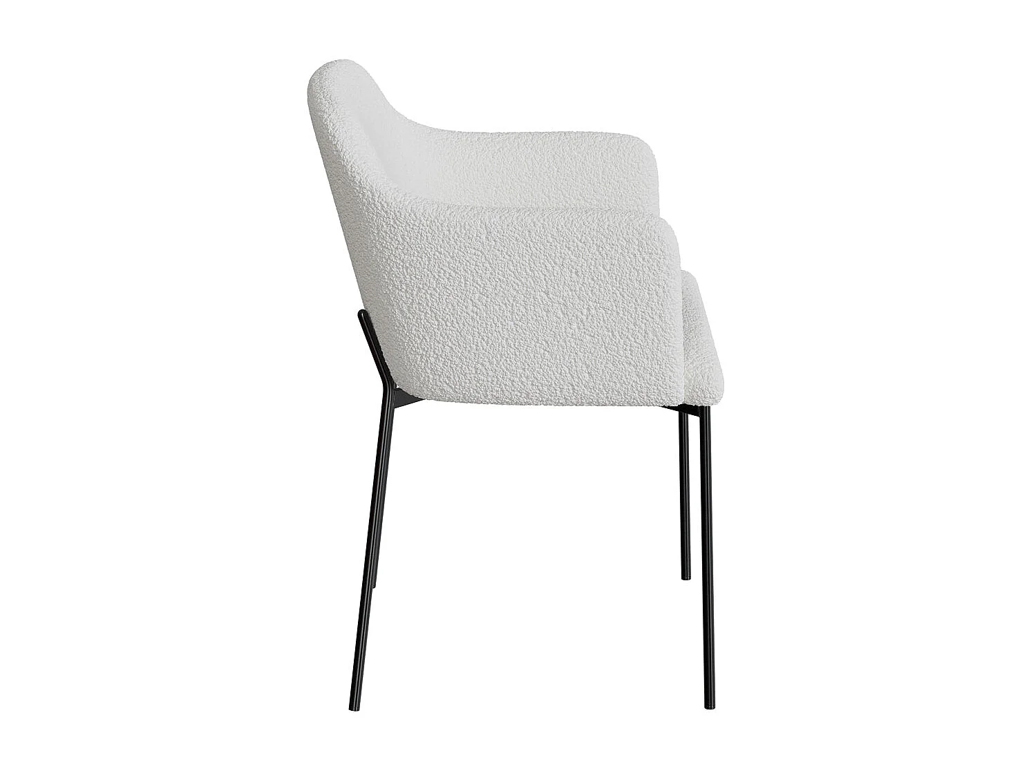 Sillón blanco en tejido bouclette efecto lana - Glam