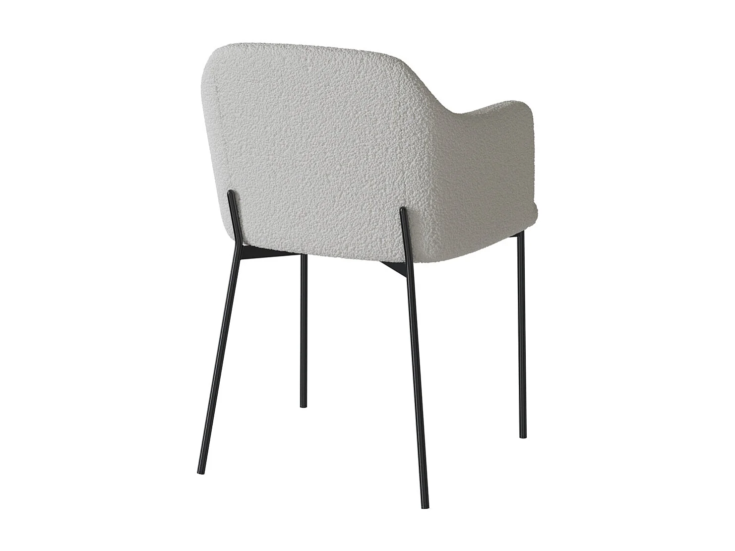 Sillón blanco en tejido bouclette efecto lana - Glam