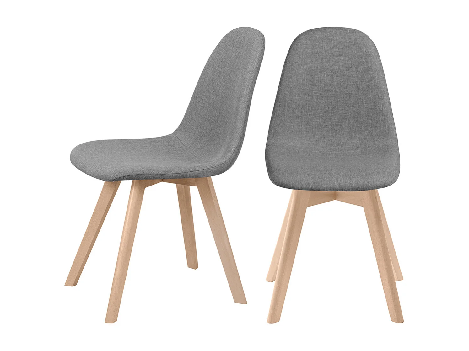 Chaise en tissu gris (lot de 2) - Skandi