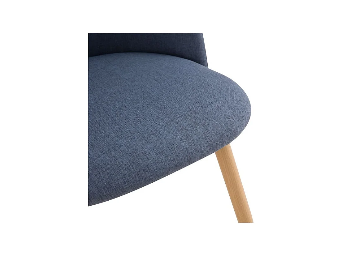 Juego de 2 sillas Cozy de tela azul y patas de metal efecto madera