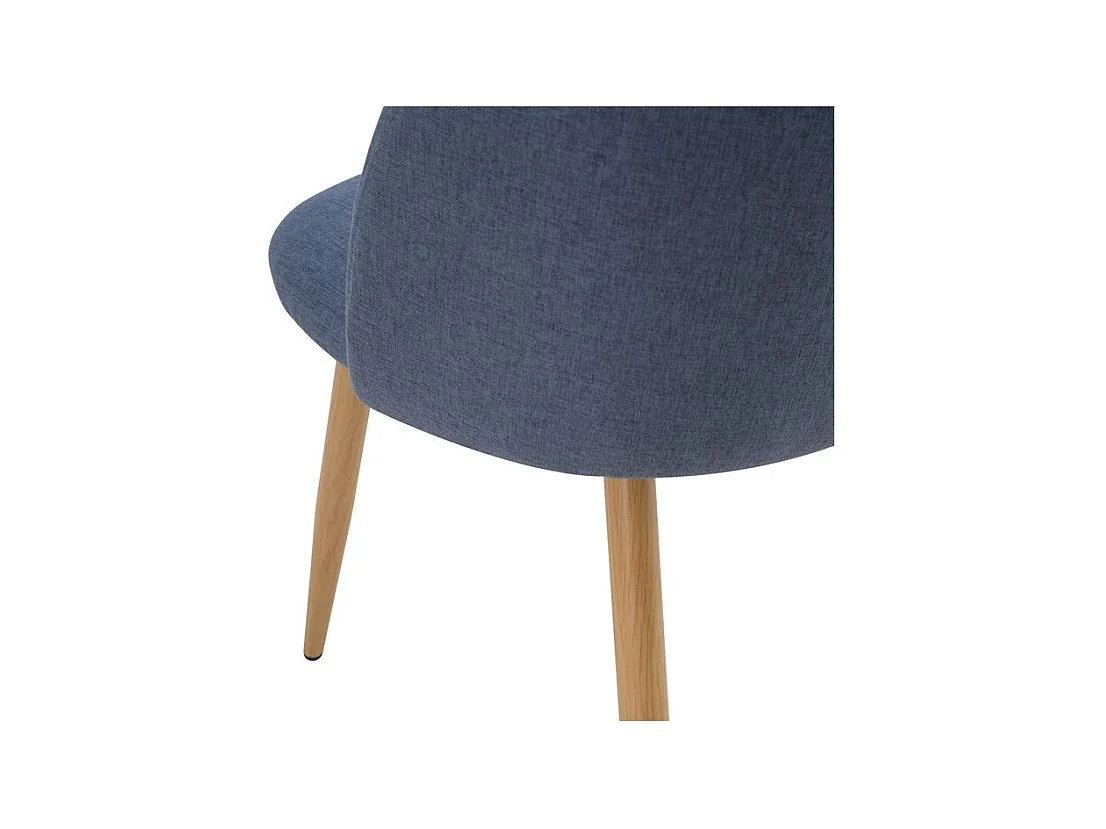 Juego de 2 sillas Cozy de tela azul y patas de metal efecto madera