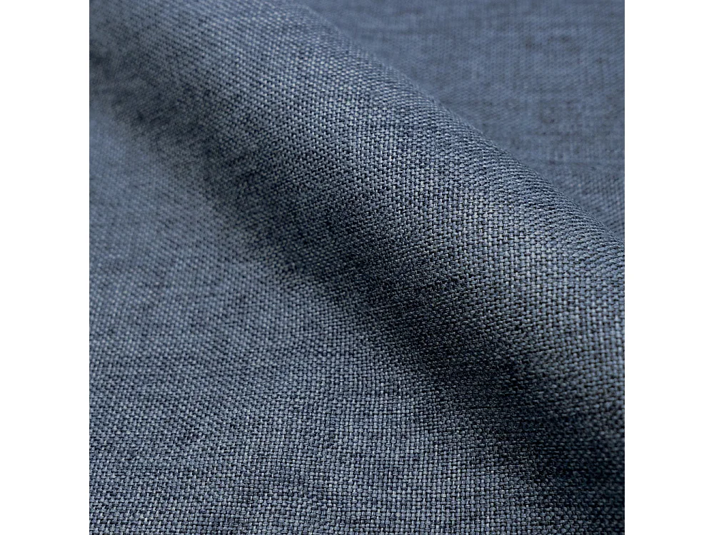 Set di 2 sedie Cozy in tessuto blu e gambe in metallo effetto legno