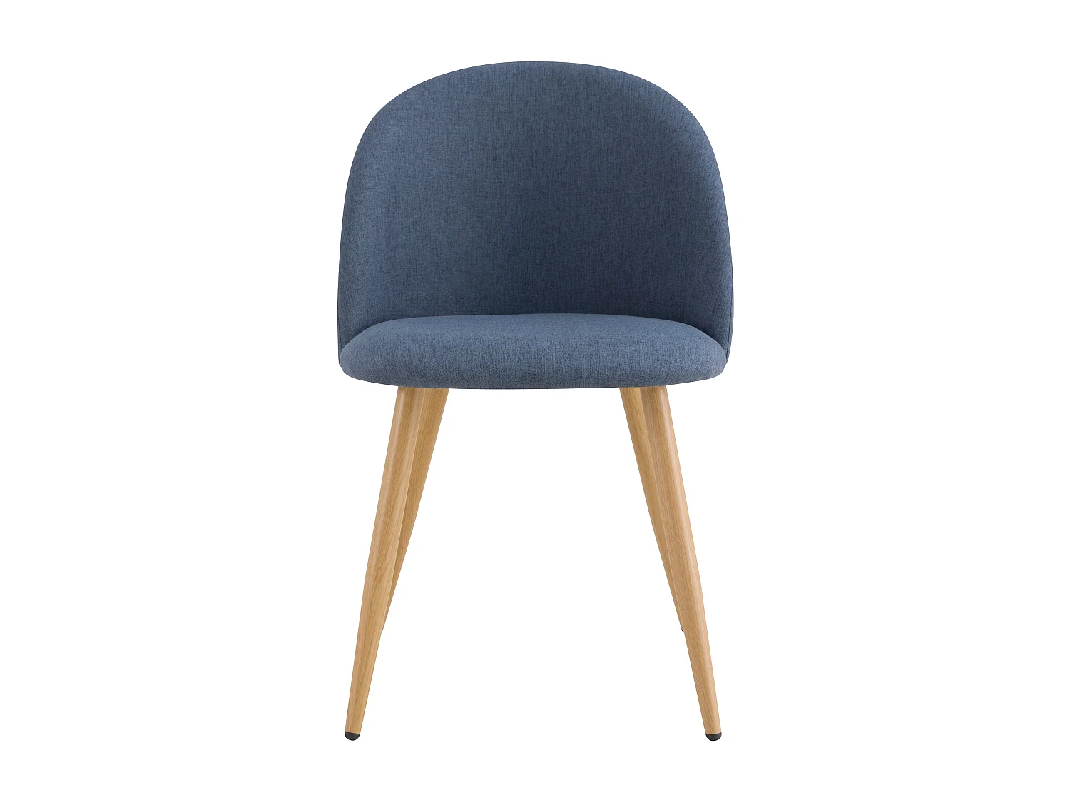 Set di 2 sedie Cozy in tessuto blu e gambe in metallo effetto legno